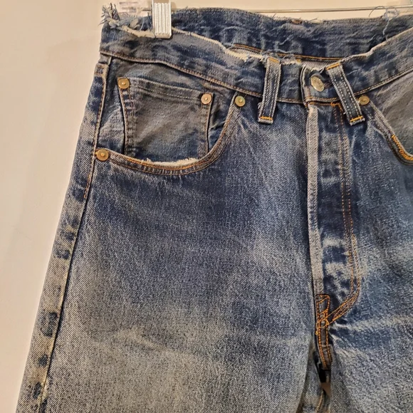 Levi's Big E Cropped Cuffed Selvedge Jean's Size 30x25.5 RARE